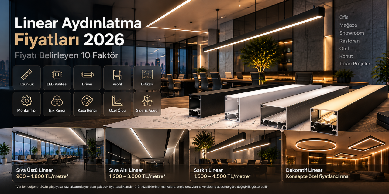 Linear Aydınlatma Fiyatları 2026 | Metre ve Proje Fiyatları