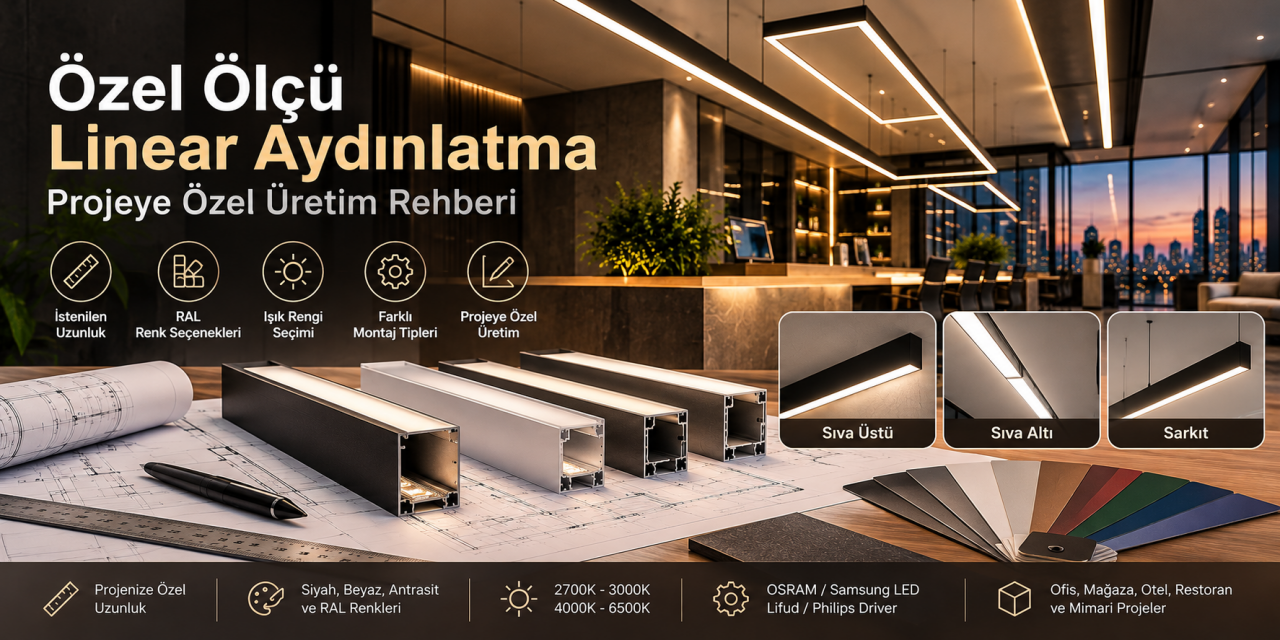 Özel Ölçü Linear Aydınlatma Nedir? Projeye Özel Üretim Rehberi