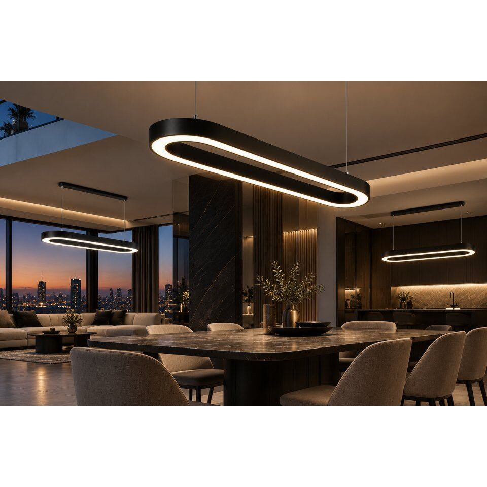 Cafe ve Restoranlar İçin Dekoratif Linear Sarkıt Avize Seçimi: Davul, Oval ve X/Y Modeller