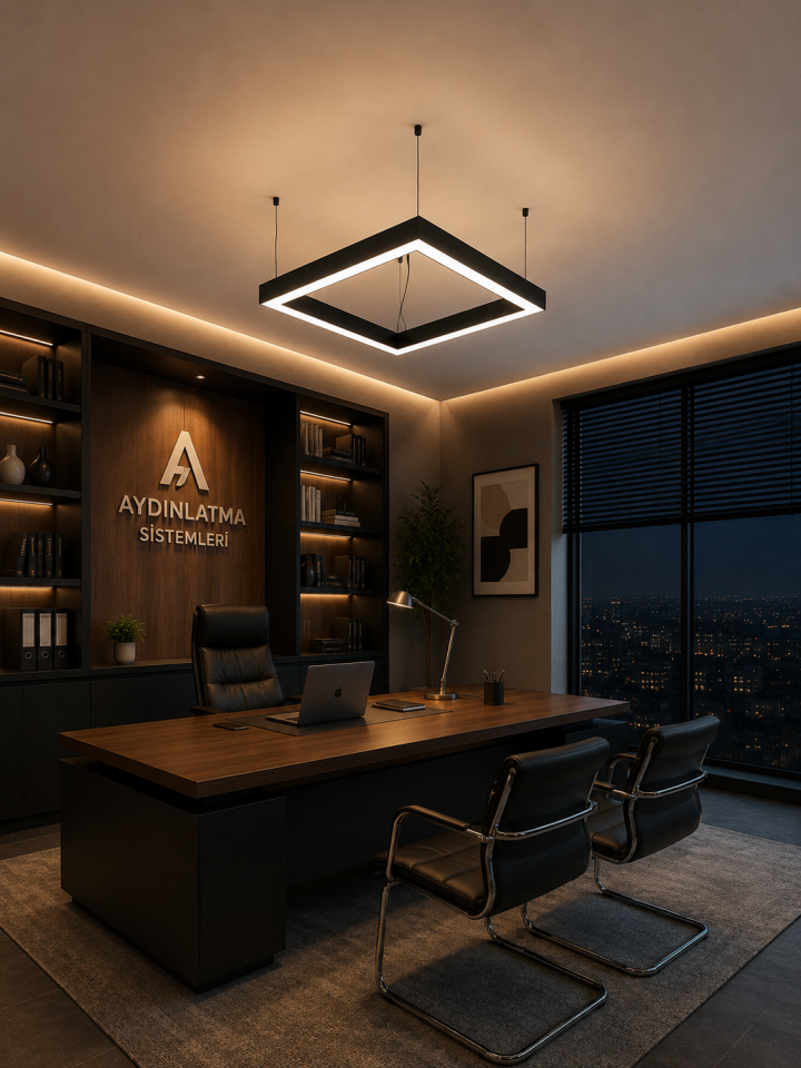 Kare Modern LED Sarkıt Avize Minimalist Dekoratif Linear Aydınlatma