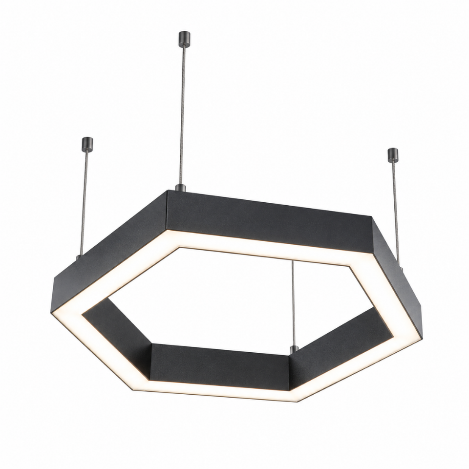 Altıgen LED Avize Modern Dekoratif Linear Sarkıt Aydınlatma Cafe Restoran ve Ofis İçin