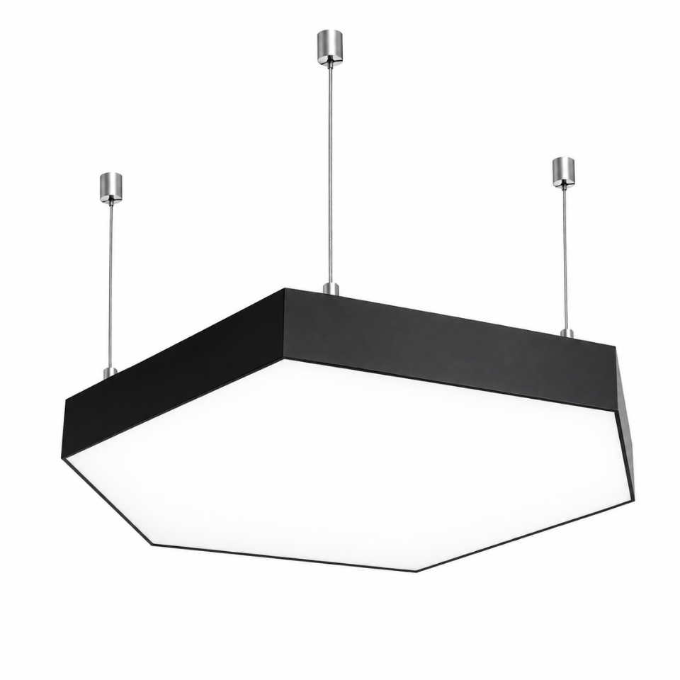 Premium Altıgen Davul LED Avize Modern Sarkıt Linear Aydınlatma Showroom ve Ofis İçin