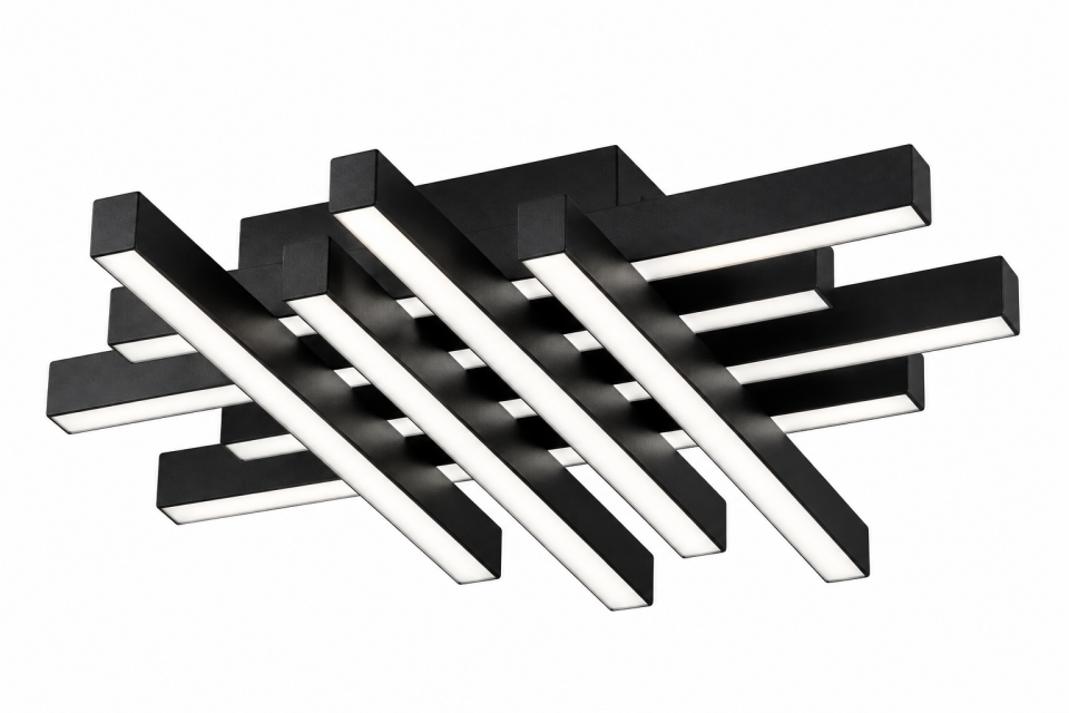 Hasır Model Modern LED Sarkıt Avize Dekoratif Linear Aydınlatma Cafe Restoran İçin 8x100 - 6500K - ANTRASİT - Askısız