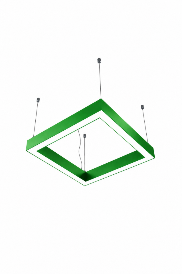Modern Yeşil Kare LED Sarkıt Avize Minimalist Dekoratif Linear Aydınlatma