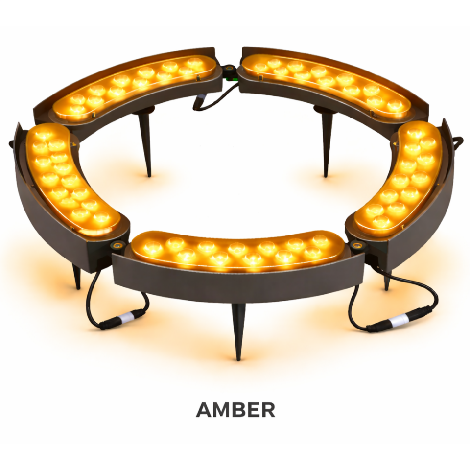 Led Halka Palmiye Ağaç Aydınlatma Armatürü IP68 Su Korumalı AMBER - 40 CM - KAZIKLI